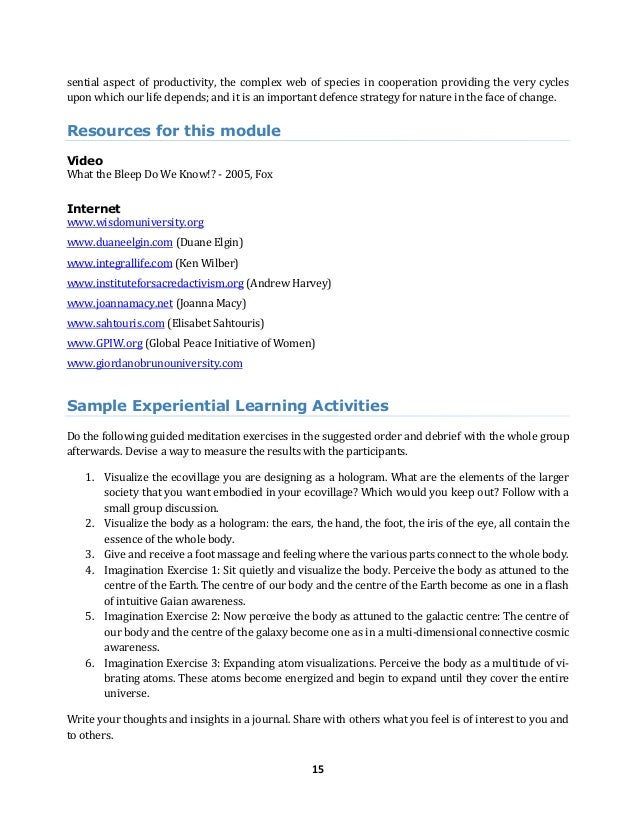 ecovillage design education programme