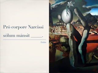 Prō corpore Narcissī
sōlum mānsit _____.
Pictūra
 