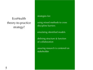 EcoZD research units: Bridges and barriers to integrative research approaches
