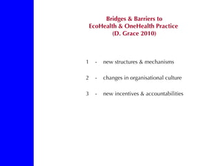 EcoZD research units: Bridges and barriers to integrative research approaches