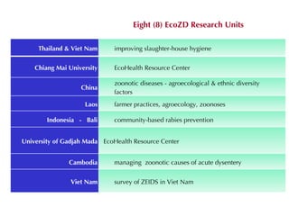 EcoZD research units: Bridges and barriers to integrative research approaches