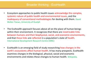 EcoHealth approach to control of zoonotic emerging infectious diseases in Southeast Asia: Sharing the experiences