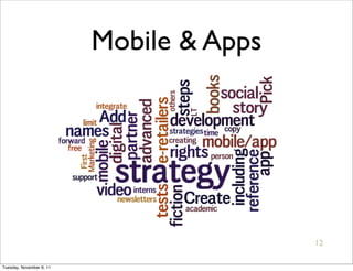 Mobile & Apps




                                          12

Tuesday, November 8, 11
 