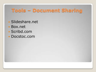 Tools C Document Sharingݺߣshare.netBox.netScribd.comDocstoc.com