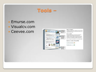Tools C Emurse.comVisualcv.comCeevee.com
