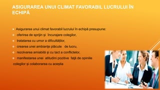 Relatii interumane -climatul optim de munca