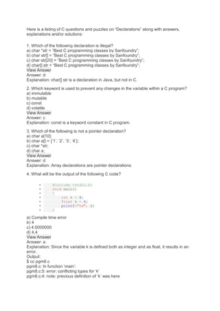 Sanfoundry Java this pdf very much useful for embedded c programming students | PDF