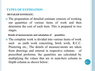 Estimation and costing ppt by ramkrishna | PDF