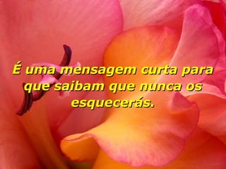 É uma mensagem curta para
que saibam que nunca os
esquecerás.

 