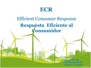 ECR
Efficient Consumer Response
Respuesta Eficiente al
Consumidor
Jair Ayala
Laura Arevalo
Lizeth Castañeda
Jorge W, Castaño
 