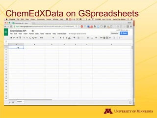ChemEdXData on GSpreadsheets
 