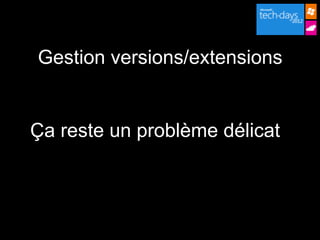 Gestion versions/extensions


Ça reste un problème délicat
 