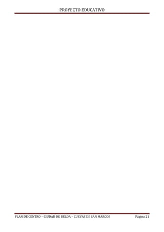PROYECTO EDUCATIVO

PLAN DE CENTRO – CIUDAD DE BELDA – CUEVAS DE SAN MARCOS

Página 21

 