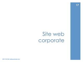 17




                            Site web
                           corporate


201110 CW Jaibesoindecom
 
