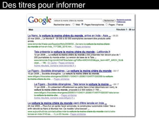 Des titres pour informer
 