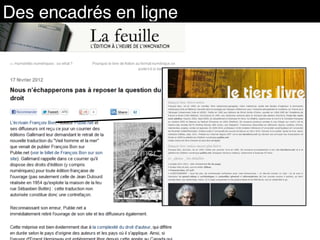 Des encadrés en ligne
 