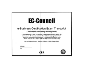 E crm certificate 