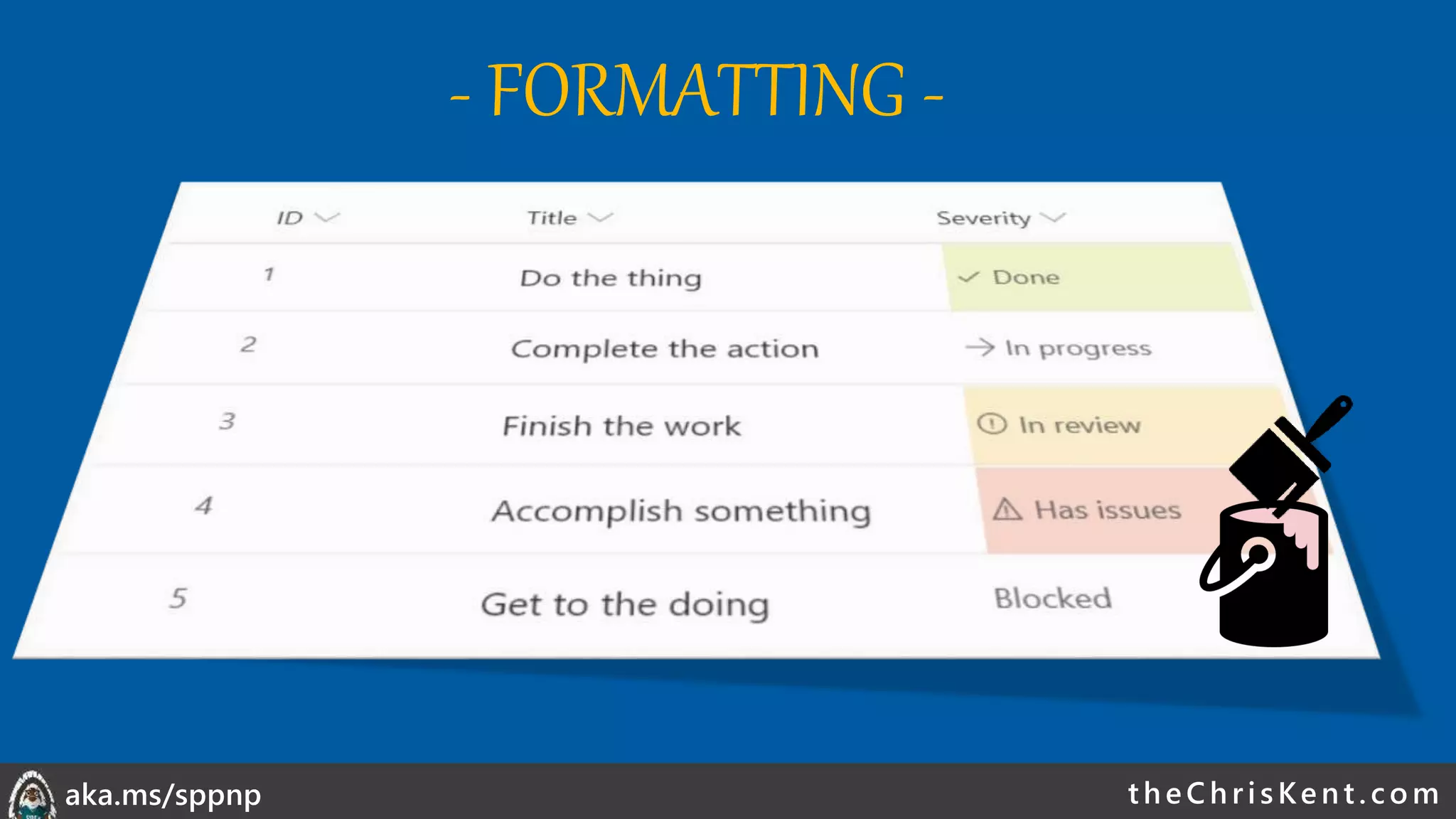 theChri sKent.c omaka.ms/sppnp
- FORMATTING -
 