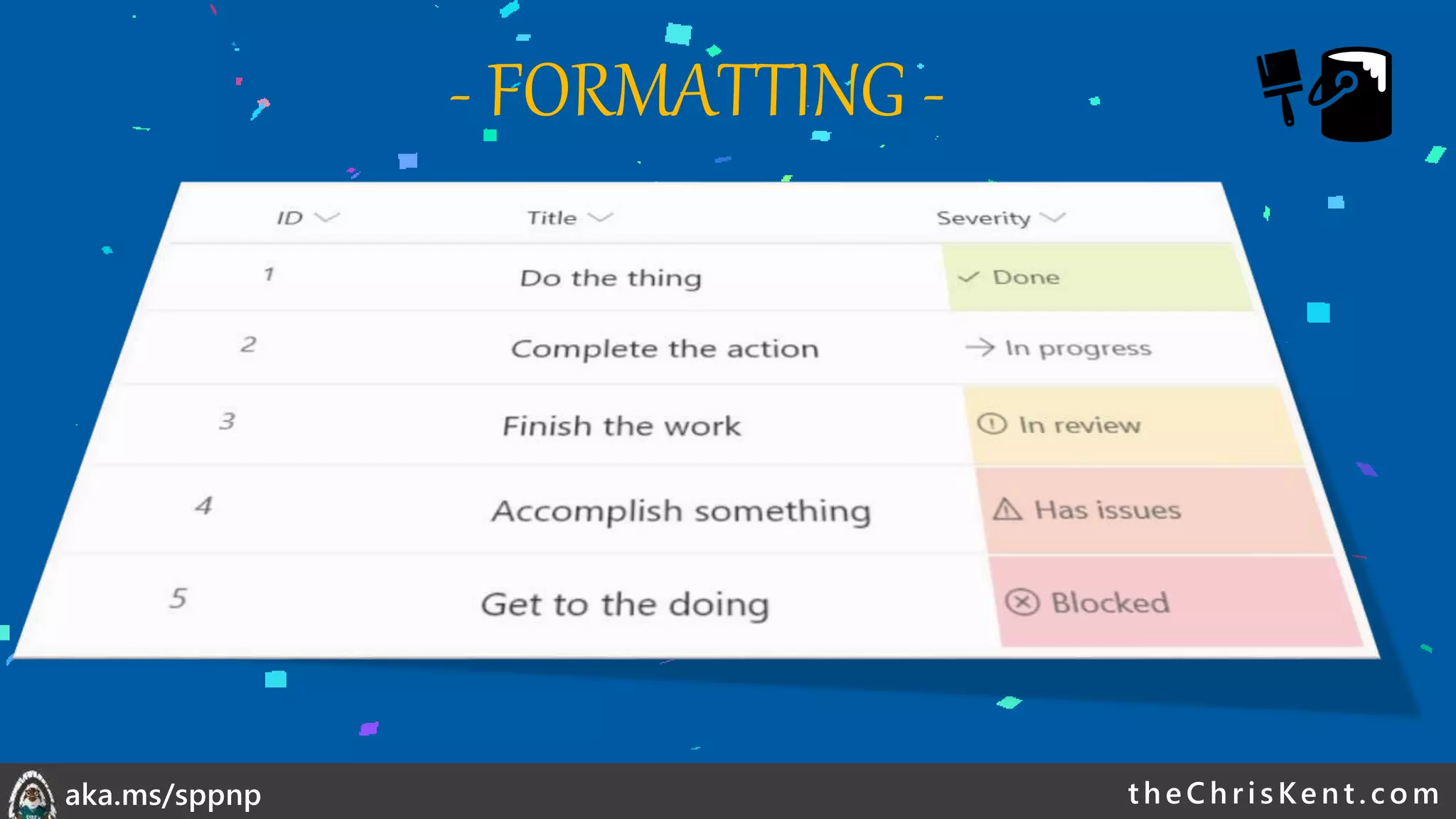 theChri sKent.c omaka.ms/sppnp
- FORMATTING -
 