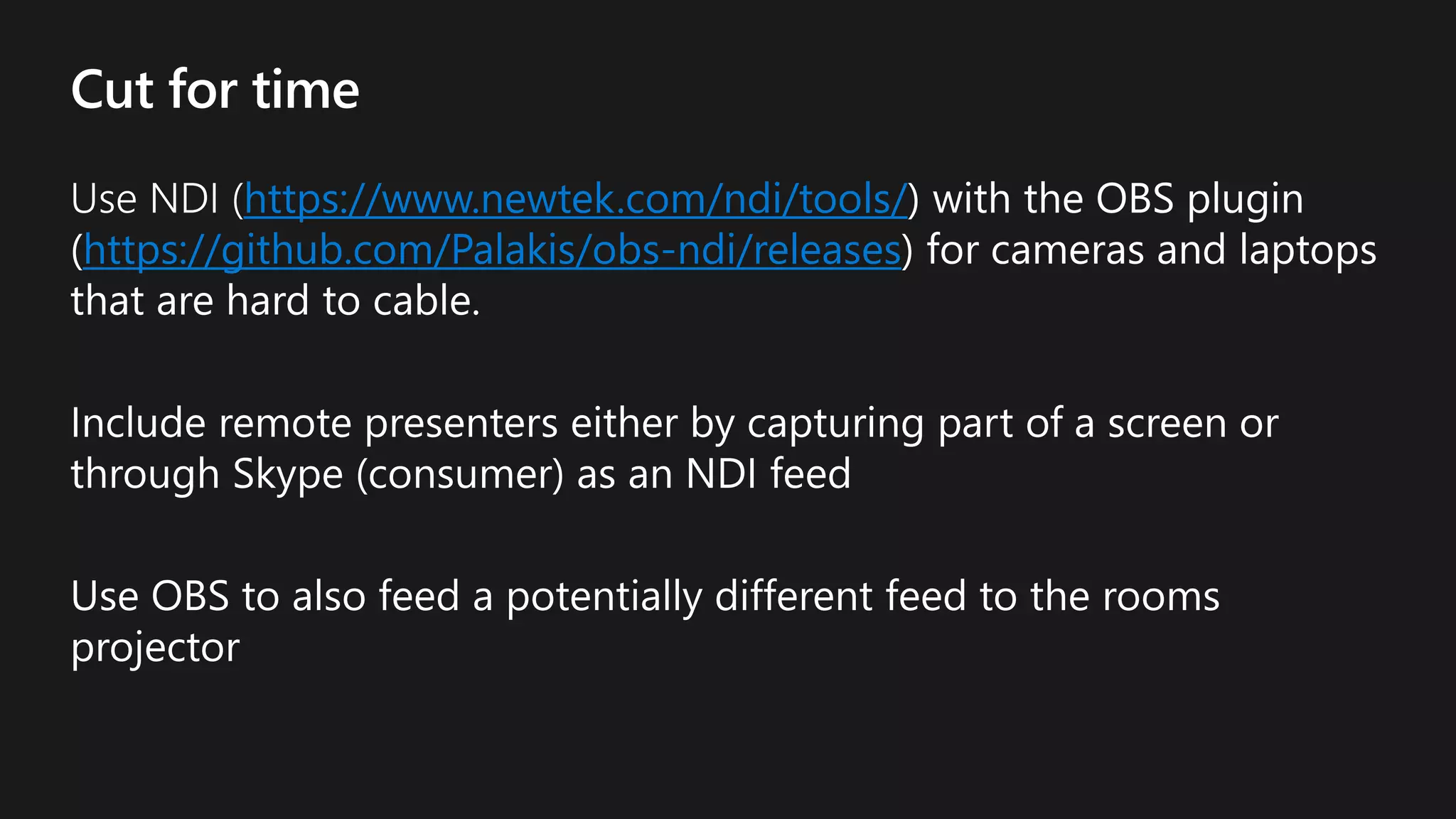 https://www.newtek.com/ndi/tools/
https://github.com/Palakis/obs-ndi/releases