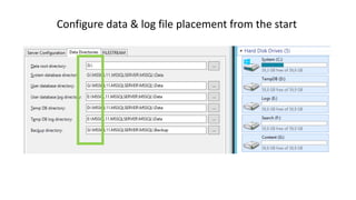 Configure data & log file placement from the start
 