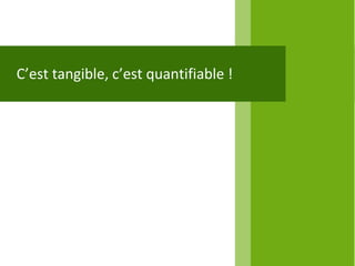 C’est tangible, c’est quantifiable !
 