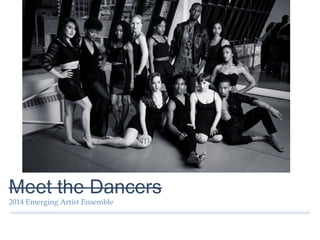 Meet the Dancers
2014 Emerging Artist Ensemble
 