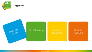 Agenda

Qualifizierung

Aus den
Projekten

Und für
Partner?

 