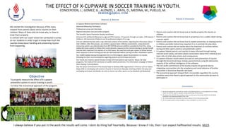 THE EFFECT OF X-CUPWARE IN SOCCER TRAINING IN YOUTH.
CONCEPCION, J., GOMEZ, G., ALONZO, J., RAYA, D., MEDINA, M., PUELLO, M.
XEMIDE@GMAIL.COM

Introduction

We started the investigation because of the many
request from parents about serius injuries on their
children. Many of them did not know why, or how to
treat them properly.
In contact with our coach school we conducted a survey
on our students in order to get to know how much the
coaches knew about handling and preventing injuries
from happening.

Objective
To properly measure the effect of X-cupware
prevention system in soccer training in youth.
To Value the economical approach of the program.

Materials & Methods

X-cupware Medical examination software.
Advanced Measuring Techniques.
Professional survey and interviews.
Regional education Local and online program
The Scientific Sports Prevention Society enrollment
Universe 375 certified Proffesional La Liga and FIFA Coaches, 713 parents through out Spain, 1345 Spanish
childrens, 545 Dominican Childrens and 34 professional players of La Liga.
First we collected the data with a sign informed consent of the parents, regarding the information about
their children, after that process, we conduct a general basic medicine examination, using advanced
measuring system, we collected data from IBP SYSTEM pressure platform provided by Foot Plus, Using
Adidas My Coach system to follow their cardio dynamic response to the normal training or during friendly
matches with important first division of La LIGA teams, We used the multi gate system to follow tactical
team response to direct training and also we used Gatorade before, during and after rehydration system.
Our models applied during training where the 11+FIFA program, about the prevention on injuries,
following the exact recommendations regarding posture and technique execution.
Our results we created a special Society to keep informed parents and Coaches. About, Fair play
programs, The medical FIFA Comission on sudden death prevention, The information campaign of WADA
about doping in young players.
Also the Social commitment of the Society helps to develop ONG organization in America such as Tabara
Abajo ONG on developing safe practice of sports in Dominican Republic, teaching children fair play and
antidoping techniques worldwide not only on Soccer but other sports such as Baseball and Basketball.

Results & Discussion

• Parents and coaches did not know how to handle properly the injuries on
children.
• Parents and coaches did not know how to properly act to a sudden death during
a soccer match.
• Parents and coaches did not know how to explain prevention on doping practice
in children and didnt realize how important it is to promote fair play ideas.
• Parents and coaches did not realize about the important of nutrition before,
during and after sports practice using Gatorade system.
• X-cupware helped parents and coaches to keep informed through texting,
internet social media, and direct phone conversation about their individual and
team risks of unfair play actions and consequences.
• X-cupware indicator results where accurate on early prevention of injuries
through the hierarchical linear module special formula using the abstraction
capacity of the artificial intelligence of the software.
• The non profit commitment of the Society impulse the general idea by
integrating communities into the acceptance and racial tolerance of brother
comunities in Dominican Republic and Spain.
• The economical approach showed that is Accsessible regardless the country
condition every time theres a glocal approach in the communitie we want to
participate in.

Conclusions
1. We did not expected this succes with our society so the following step for us is the integration of our young
model into the ECSS, system to develop a strong scientific basis of our software.
2. We request from the ECSS, the promotion on other countries such as Dominican Republic that will Gladly
participate in any developing program of the ECSS.
3. We Thank Ceneted Social responsible Jose Alonzo, without it non of this would be posible.
4. We Encourage european young investigators to keep investigation no matter the crisis

I always believe if you put in the work the results will come. I dont do thing half heartedly. Because I know if I do, then I can expect halfhearted results. MJ23.

 