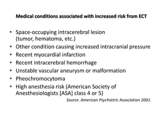 Ect Risk Stratification Ect treatment course | PPTX