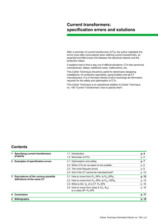 Current Transformer Specs Errors & Solutions | PDF