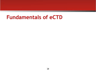 28
Fundamentals of eCTD
 