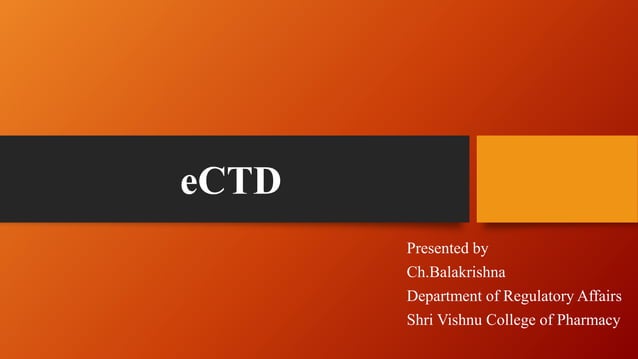General overview of eCTD | PPT