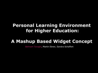 Personal Learning Environment  for Higher Education: A Mashup Based Widget Concept ,[object Object]