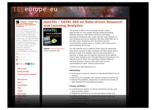 Launch of the EATEL SIG dataTEL at ECTEL 2011 