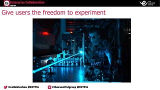 Give users the freedom to experiment
 