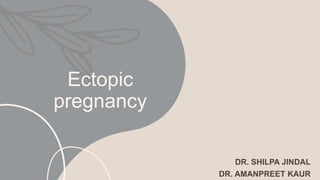 Ectopic
pregnancy
DR. SHILPA JINDAL
DR. AMANPREET KAUR
 