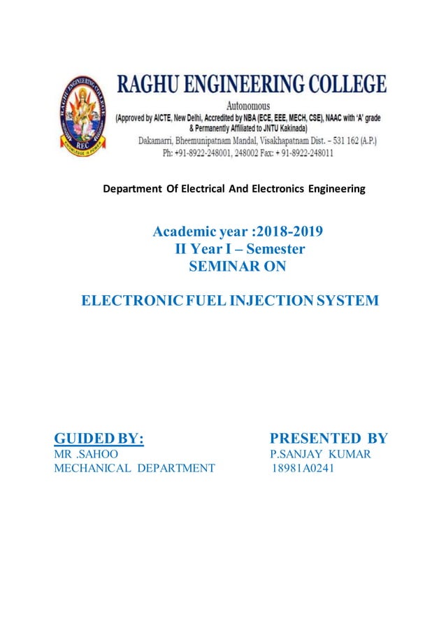 THIS PPT ON ELECTRONIC FUEL INJECTION SYSTEM