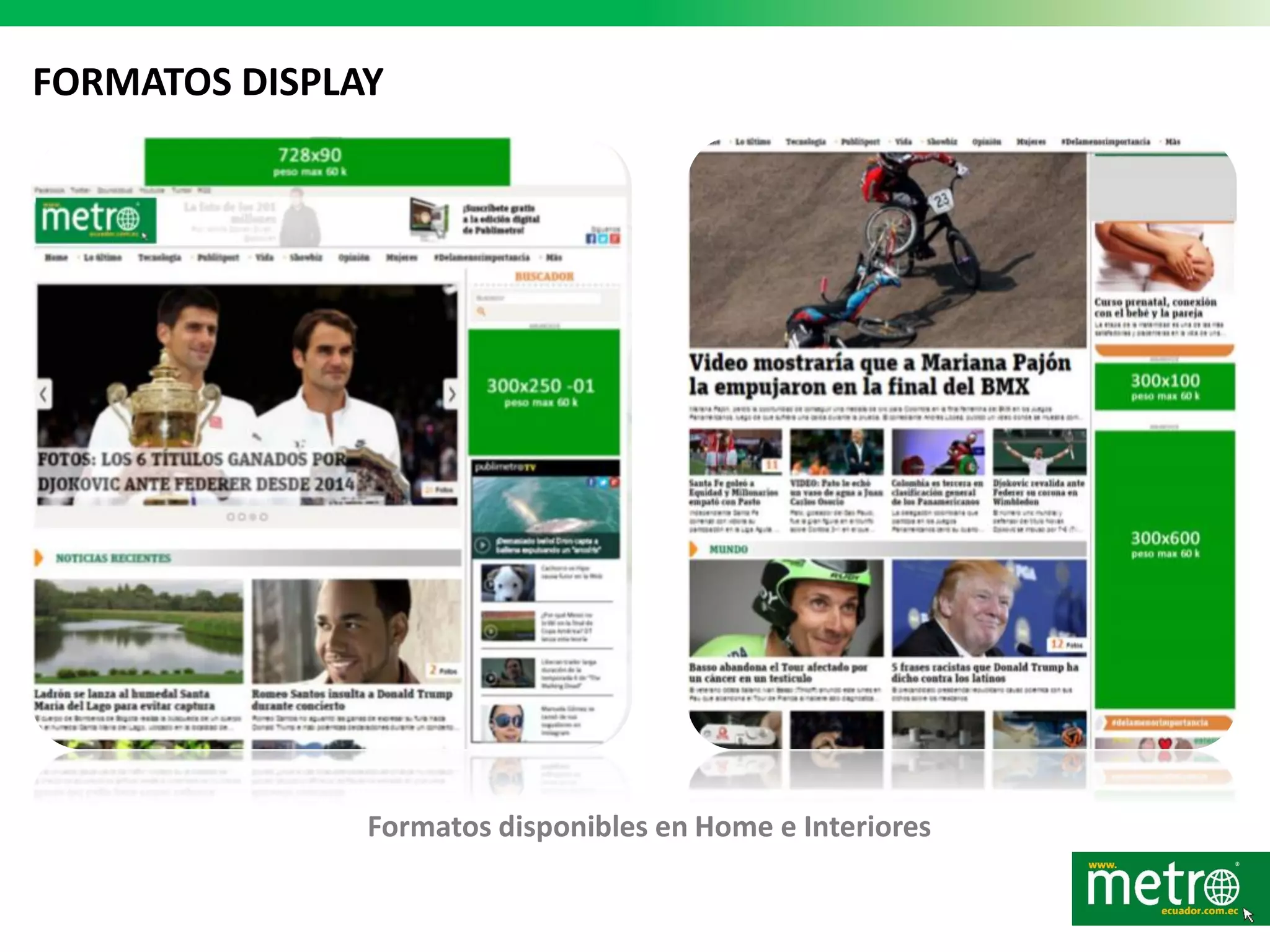 FORMATOS DISPLAY
Formatos disponibles en Home e Interiores