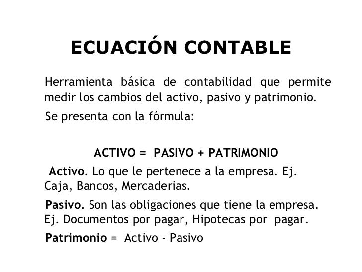 Ecuación contable Ecuación contable