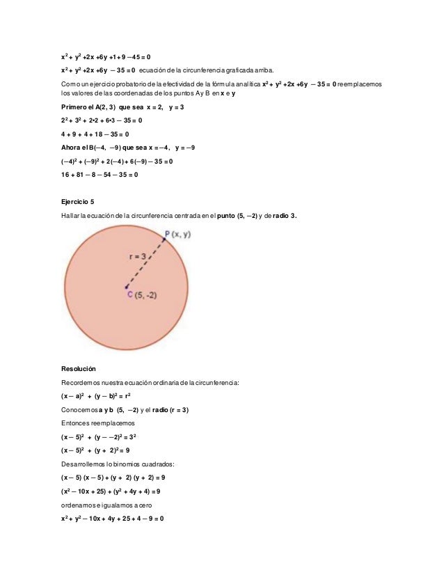 Ecuacion De La Circunferencia Ecuacion De La Circunferencia