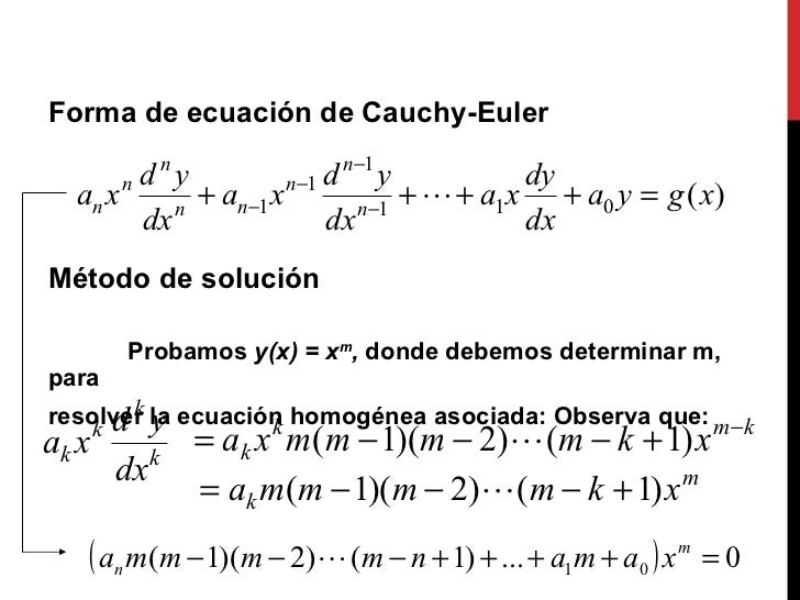 Ecuaciones diferenciales cauchy euler pdf