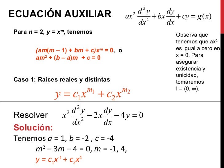 Ecuacion de cauchy euler
