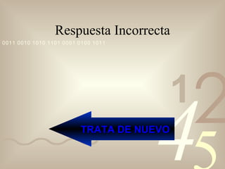 Respuesta Incorrecta TRATA DE NUEVO 
