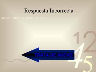 Respuesta Incorrecta TRATA DE NUEVO 
