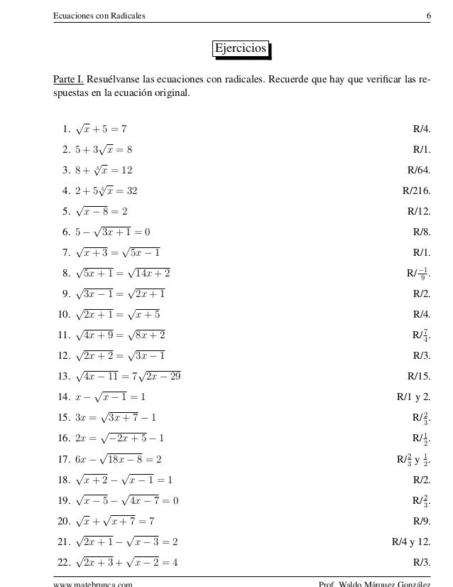 Ecuaciones con radicales_resueltas