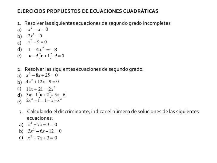 Ecuacion De Segundo Grado