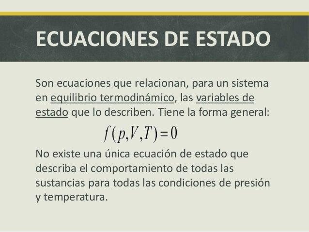 Ecuaciones de estado