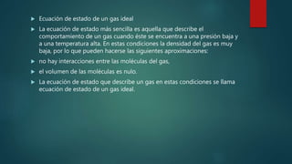 Ecuaciones de estado de gas ideal | PPTX
