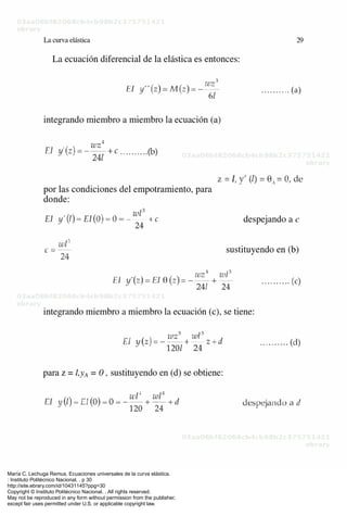 María C. Lechuga Remus. Ecuaciones universales de la curva elástica.
: Instituto Politécnico Nacional, . p 30
http://site.ebrary.com/id/10431145?ppg=30
Copyright © Instituto Politécnico Nacional. . All rights reserved.
May not be reproduced in any form without permission from the publisher,
except fair uses permitted under U.S. or applicable copyright law.
 